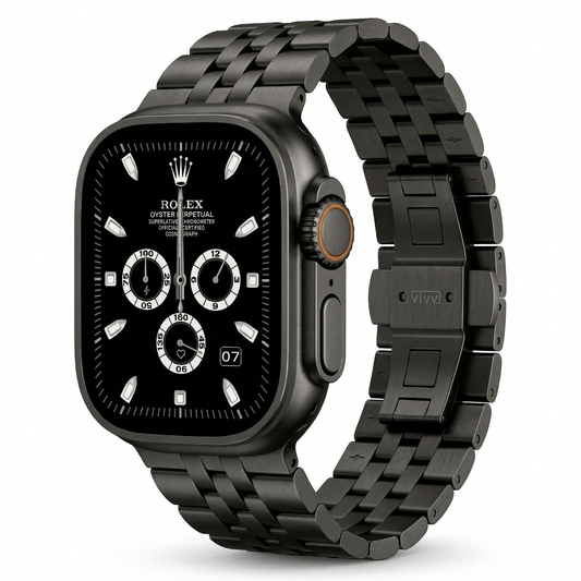 Titanium Bracelet Band V4 - Natural Titanium / Black
