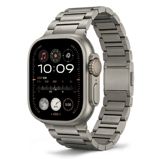 Titanium Bracelet Band V2 - Natural Titanium / Black