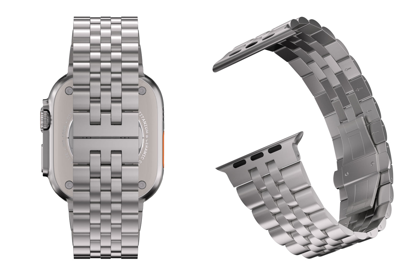 Titanium Bracelet Band V4 - Natural Titanium / Black