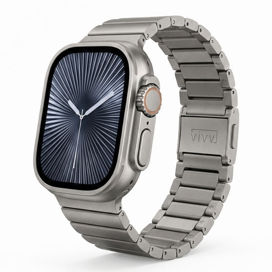 Titanium Bracelet Band V3 - Natural Titanium / Black