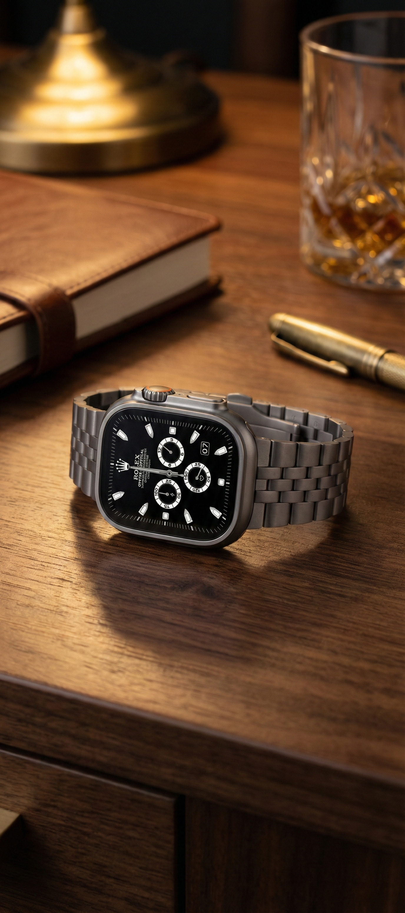 Titanium Bracelet Band V4 - Natural Titanium / Black