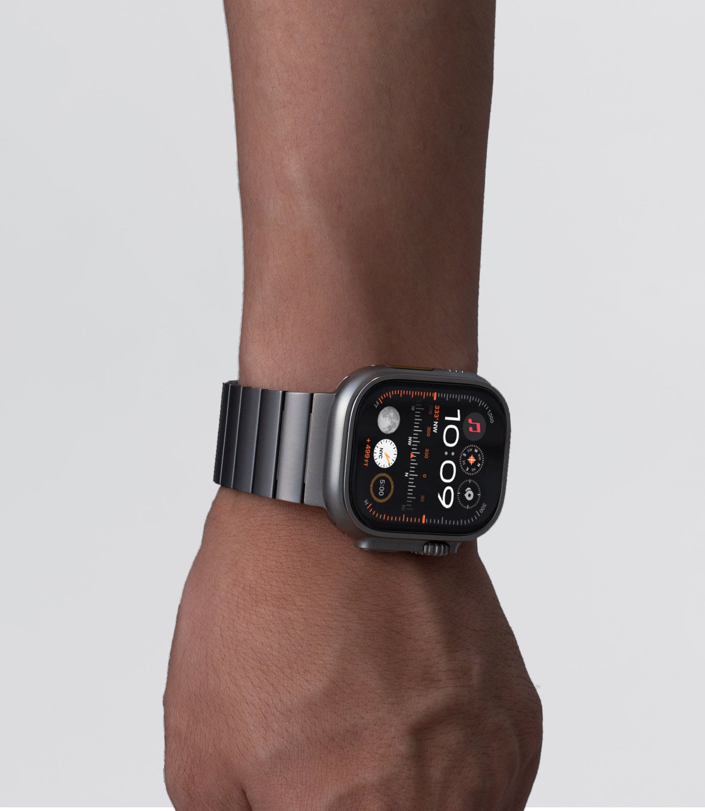 Titanium Bracelet Band V3 - Natural Titanium / Black
